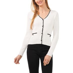 CeCe Women's Cropped Pocket Detail Cardigan