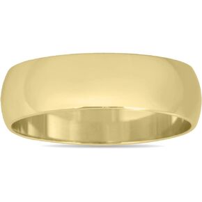 2mm - 6mm Domed Wedding Band in 10K Yellow Gold