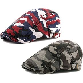 Men's Army Military Driving Ivy Hat Camouflage Newsboy Flat Cap Cabbie