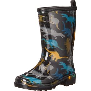 Western Chief Unisex-Child Warm Lined PVC Lighted Rain Boot