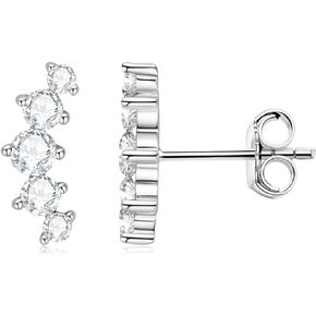 Moissanite Stud Earrings for Women 925 Sterling Silver Sunburst Hypoallergenic Earrings for Sensitive Ears, Fashion Dainty Diamond Jewelry Gifts for Girlfriend Mom, Anniversary Day, GRA Certificate