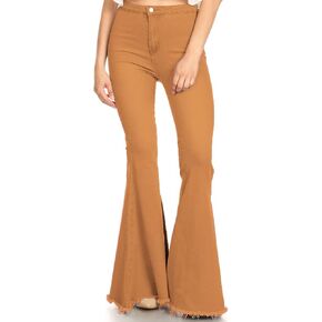 Anna-Kaci Women's Classic Retro High Waist Long Denim Bell Bottom Jeans