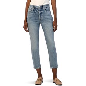KUT from the Kloth Women's Elizabeth High-Rise Crop Straight Legs Regular Hem in Supported