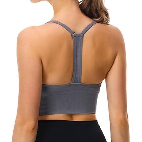 Sports Bra, Workout Tops for Women, Medium Impact Strappy Padded Sports Bras for Women High Support