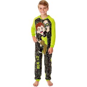 INTIMO Ben 10 Boys' Cartoon Omnitrix Character Union Suit Footless Sleep Pajama
