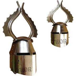 THOR INSTRUMENTS Medieval Knight Templar Horn Fantasy Warrior Helmet Steel Teutonic Winged Helmet Rustic Vintage Home Decor Gifts