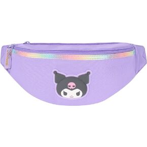 Kuromi Hello-Kitty Friend Purple Kawaii Waist Pack Hipsack Shoulder Crossbody Fanny Belt Bag with Adjustable Straps for Girls Teen Women