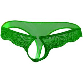COMLIFE Men's Mesh Lace Thongs Underwear Sissy Hollow See Through Under Panties T-back Backless