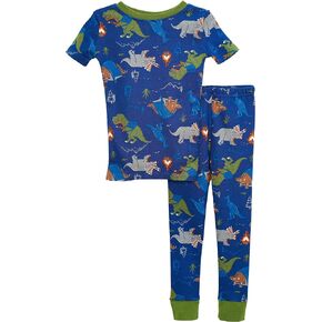 Prestigez Boys' Pj Set, Organic Cotton 2 Piece Pajama Set, Tee and Pant