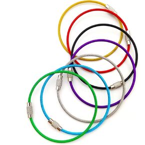 Jollyants Key Rings Stainless Steel Key Chains for Women & Luggage Tag Loops, Key chain Accessories Multicolor 7 Pack, 6.8 inches