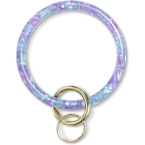 Heesch Bangle Key Ring Bracelet Keychain Key Ring Bracelet for Women, Acetate Circle Keyring for Wrist