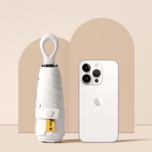 Mini Sun Travel Umbrella Ring handle Coating Layer Fabric Compact Folding Purse Umbrella/Lightweight Small Portable Backpack/Rain Sun/Blocking/Anti UPF 50 UV Protection 99.9% Men Women Kid Umbrella in Saudi Arabia