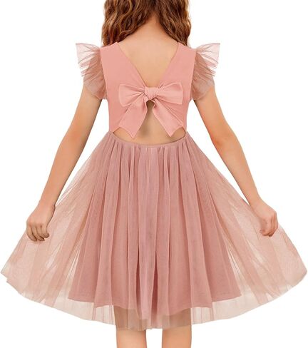 Arshiner Toddler Tutu Dress Little Girls Summer Tulle Backless Party Birthday Cotton Dresses 2-6Y in Saudi Arabia
