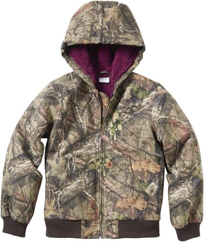 Carhartt Girls' Big Flannel Lined Jacket Coat, Mossy Oak camo, Large in Saudi Arabia