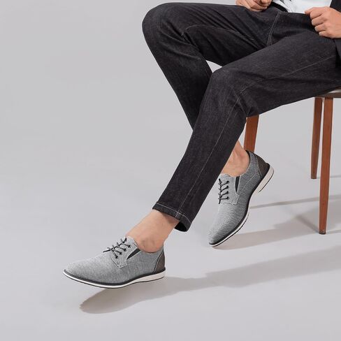 Men's Dress Shoes Casual Dress Sneakers Shoes for Men Plain Toe Lace-Up Oxfords for Office Business Comfortable Formal Cushioning Derby Shoe in Saudi Arabia