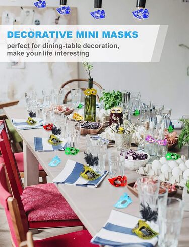 12PCS Mini Masks Party Decoration for Halloween Mardi Gras Birthday Party Cupcake Topper Novelty Gifts in Saudi Arabia