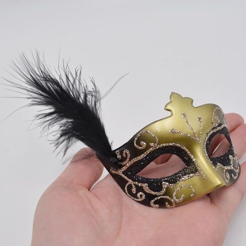 12PCS Mini Masks Party Decoration for Halloween Mardi Gras Birthday Party Cupcake Topper Novelty Gifts in Saudi Arabia