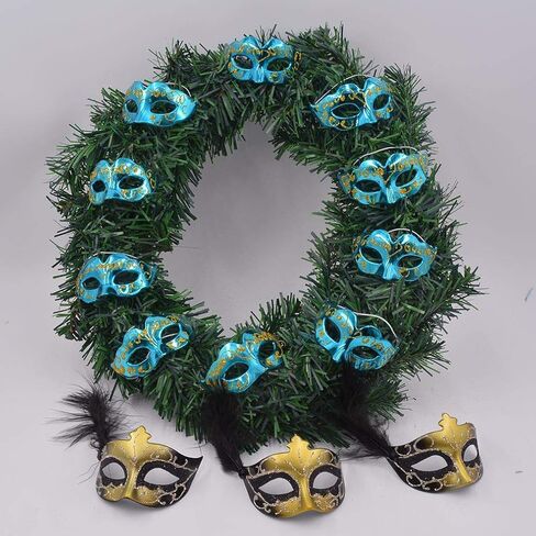 12PCS Mini Masks Party Decoration for Halloween Mardi Gras Birthday Party Cupcake Topper Novelty Gifts in Saudi Arabia