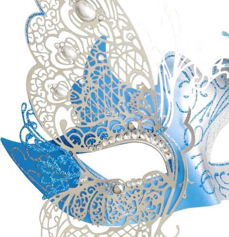 أقنعة الزوجين فراشة البندقية الغامضة فراشة لامعة سيدة حفلة تنكرية قناع هالوين ماردي غرا قناع الحزب in Kuwait