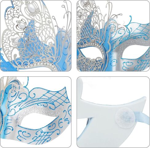 أقنعة الزوجين فراشة البندقية الغامضة فراشة لامعة سيدة حفلة تنكرية قناع هالوين ماردي غرا قناع الحزب in Kuwait