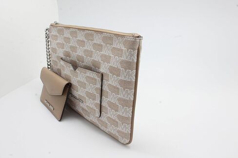 Michael Kors Jet Set Item Large 2 In 1 Card Case and Wristlet Clutch MK Signature (Camel) in Saudi Arabia