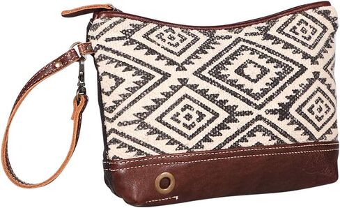Myra Bags Bliss Canvas, leather & Rug Pouch Wristlet S-1948 in Saudi Arabia