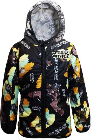 The Mandalorian Boys Outerwear Jacket, The Mandalorian Baby Yoda Zip-Up Hooded Jacket for Boys in Saudi Arabia