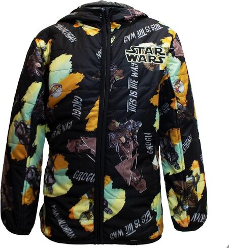 The Mandalorian Boys Outerwear Jacket, The Mandalorian Baby Yoda Zip-Up Hooded Jacket for Boys in Saudi Arabia