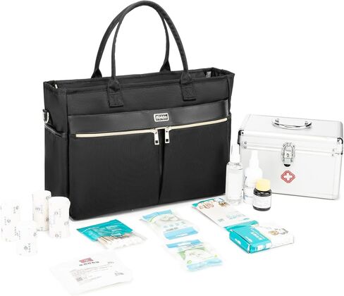 Rabjen Nurse Tote Bag, Laptop Work Bag, Medical Supplies Shoulder Bag for Home Health Care and nursing student in Saudi Arabia