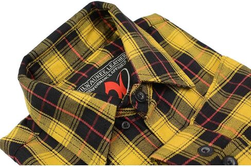 Milwaukee Leather Men’s Flannel Plaid Shirts Long Sleeve Button Down Cotton with Variety of Color Options Available in Saudi Arabia