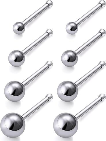 18G 20G 22G Titanium Nose Rings Studs for Women Men Nose Piercing Jewelry Top Ball 1.5mm 2mm 2.5mm 3mm in Saudi Arabia