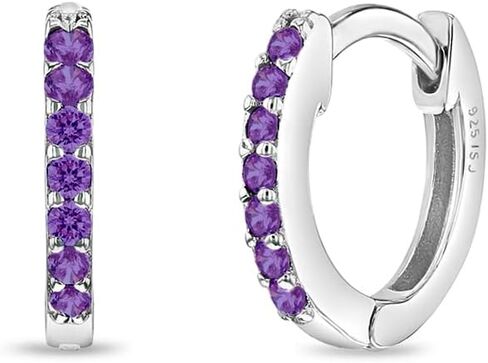 925 Sterling Silver Cubic Zirconia Small Hoop Huggie Earrings For Little Girls Dazzling Sterling Silver Huggie Hoop Earrings in Saudi Arabia
