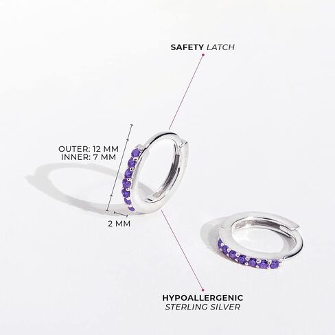 925 Sterling Silver Cubic Zirconia Small Hoop Huggie Earrings For Little Girls Dazzling Sterling Silver Huggie Hoop Earrings in Saudi Arabia