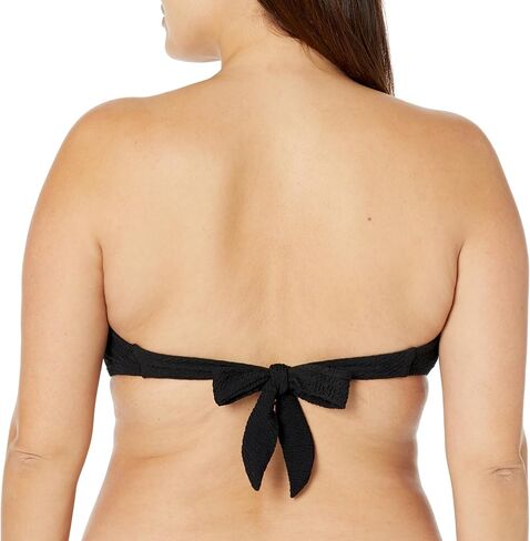 Trina Turk Women's Standard Black Sands Bandeau Bikini Top, Adjustable, Tie Back, Swimwear Separates in Saudi Arabia
