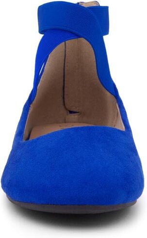 Shoe Land Womens SL-Malory Ballet Flats Round Toe Elastic Ankle Straps Flat Shoes Comfortable for Wedding Office in Saudi Arabia