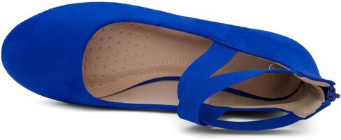 Shoe Land Womens SL-Malory Ballet Flats Round Toe Elastic Ankle Straps Flat Shoes Comfortable for Wedding Office in Saudi Arabia