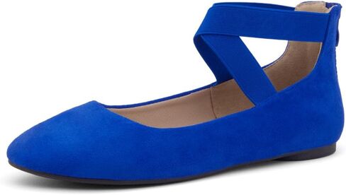 Shoe Land Womens SL-Malory Ballet Flats Round Toe Elastic Ankle Straps Flat Shoes Comfortable for Wedding Office in Saudi Arabia