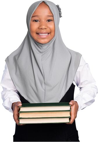 Muslim Kids Instant Hijab1PC Islamic Hijab for Girls Ramadan Eid Prayer Headscarf Easy Wear Hijab Cap (4-8year) in Saudi Arabia