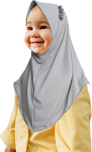 Muslim Kids Instant Hijab1PC Islamic Hijab for Girls Ramadan Eid Prayer Headscarf Easy Wear Hijab Cap (4-8year) in Saudi Arabia