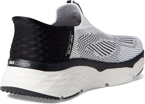 Skechers Men's Max Cushioning Slip-Ins-Athletic Slip-On Running Walking Shoes with Memory Foam Sneaker, White/Black, 10.5 in Saudi Arabia