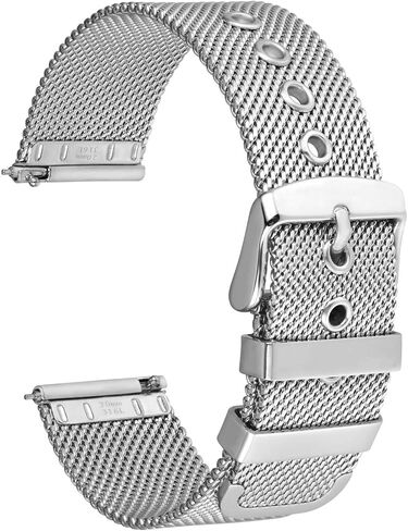WOCCI Metal Watch Bands for Men and Women, 316L Stainless Steel Woven Mesh, Quick Release Replacement Straps, 12mm 14mm 16mm 18mm 20mm 22mm in Kuwait