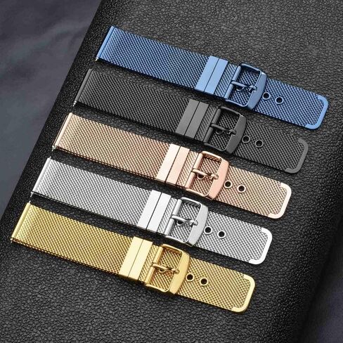 WOCCI Metal Watch Bands for Men and Women, 316L Stainless Steel Woven Mesh, Quick Release Replacement Straps, 12mm 14mm 16mm 18mm 20mm 22mm in Kuwait