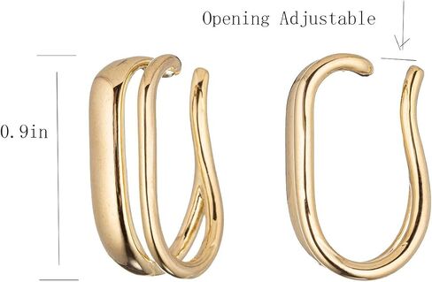 Ear Cuffs Gold Earring Ear Clip on Earrings for Women - Non Pierced Ear Cuffs No Piercing Ears Cartilage Earrings Minimalist Geometric Daily Wearing in Saudi Arabia