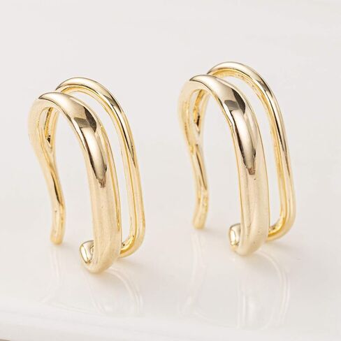 Ear Cuffs Gold Earring Ear Clip on Earrings for Women - Non Pierced Ear Cuffs No Piercing Ears Cartilage Earrings Minimalist Geometric Daily Wearing in Saudi Arabia