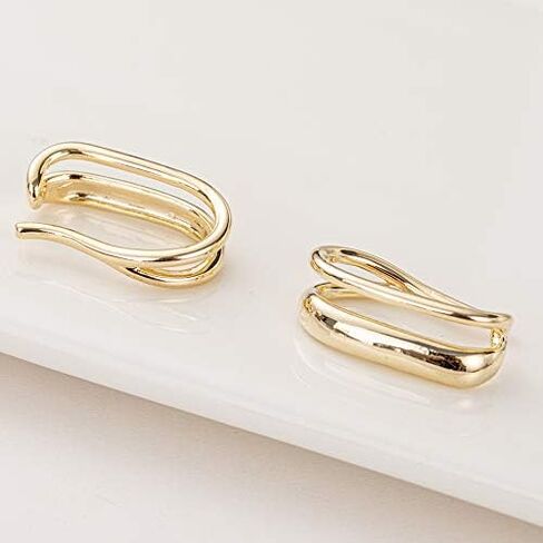 Ear Cuffs Gold Earring Ear Clip on Earrings for Women - Non Pierced Ear Cuffs No Piercing Ears Cartilage Earrings Minimalist Geometric Daily Wearing in Saudi Arabia