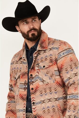 Rock & Roll Denim Men's Tan Aztec Shirt Jacket in Kuwait