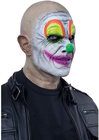 Ghoulish Productions Hooligan Clown Neon Skin Clown Latex Mask HyperMask Halloween Adult Collectible Mask in Saudi Arabia