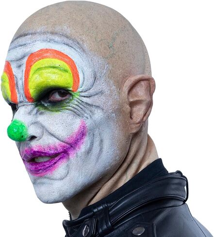 Ghoulish Productions Hooligan Clown Neon Skin Clown Latex Mask HyperMask Halloween Adult Collectible Mask in Saudi Arabia