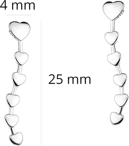 SOFIA MILANI - Women's Earrings 925 Silver - Heart Ear Climbers - 20715 in Kuwait