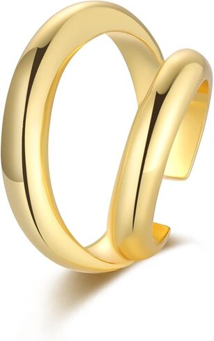 طبقة أذن واحدة | صفعة أذن بخط مزدوج باللون الذهبي | صفعة أذن أساسية مزدوجة [تُباع كصفعة واحدة] in Kuwait